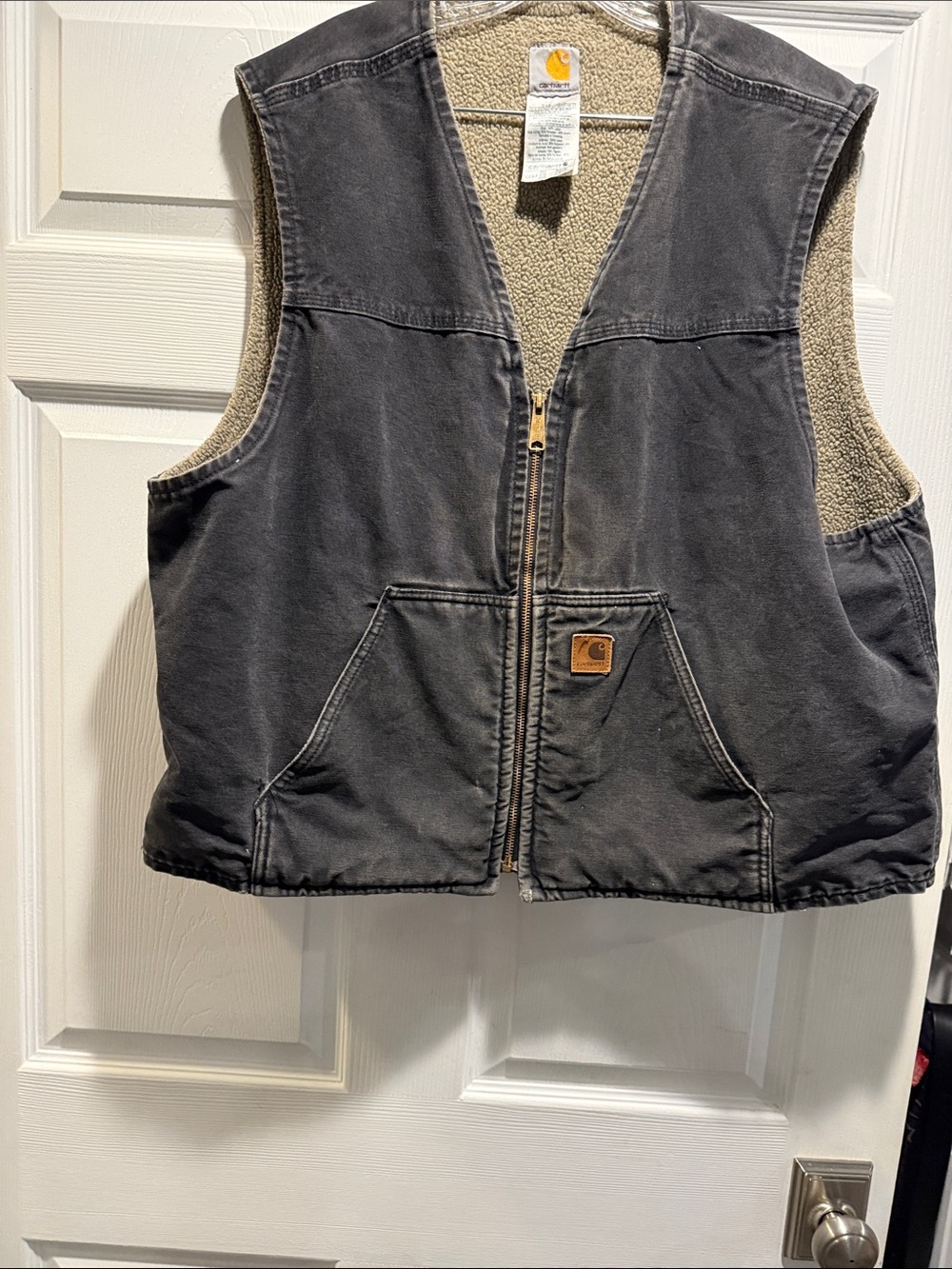 Carhartt Vimtage Black Sherpa-Lined Men's Work Vest